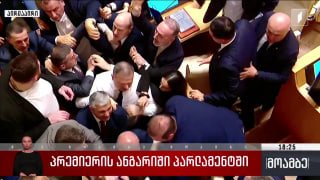 Драка в парламенте Грузии: оппозиционер обвинил премьера в подчинении Иванишвили