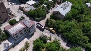 Строительство дороги в Чаренцаване Ширакской области